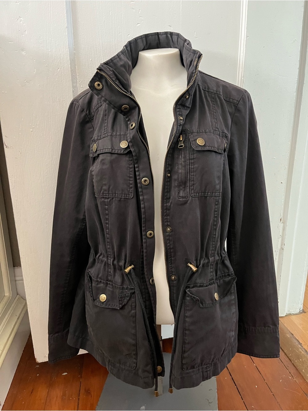 Be Boundless Women's Utility Jacket Dark Gray Charcoal Anorak Size XL
